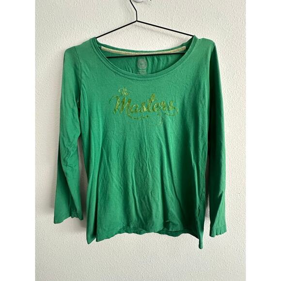 Masters Tops - The Masters Augusta long sleeve green cotton tshirt size M